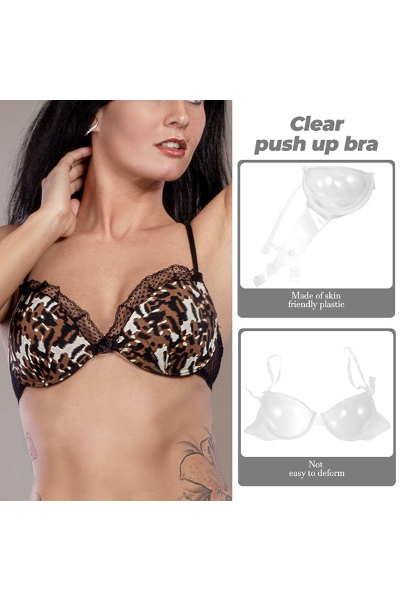 Plastic Bra with Clear Straps Back Clasp Closure Comfortable and Disposable