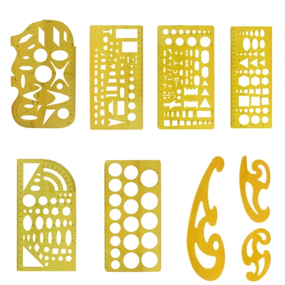 LOLIPPYY Plastic Circle Drawing Templates for Architecture and Art Design with Transparent Scale  Yellow Size 1 Set