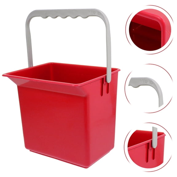 LOLIPPYY Red Plastic Cleaning Bucket Pail for Household Use, 1-Pack