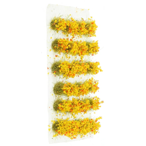 LOLIPPYY Plastic Fake Grass Tuft Model for Micro Landscape DIY Yellow Static Grass Cluster
