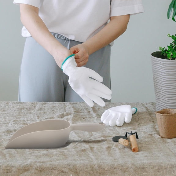 LOLIPPYY White Plastic Gardening Spade Hand Shovel for Easy Digging and Root Cutting in Garden Yard