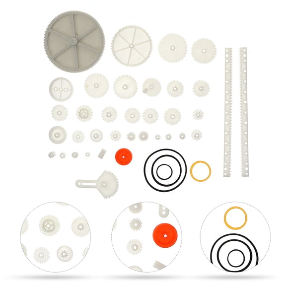 LOLIPPYY Plastic Gears Set for DIY Projects Includes 34 Durable White Transmission Parts for Experiments and Models