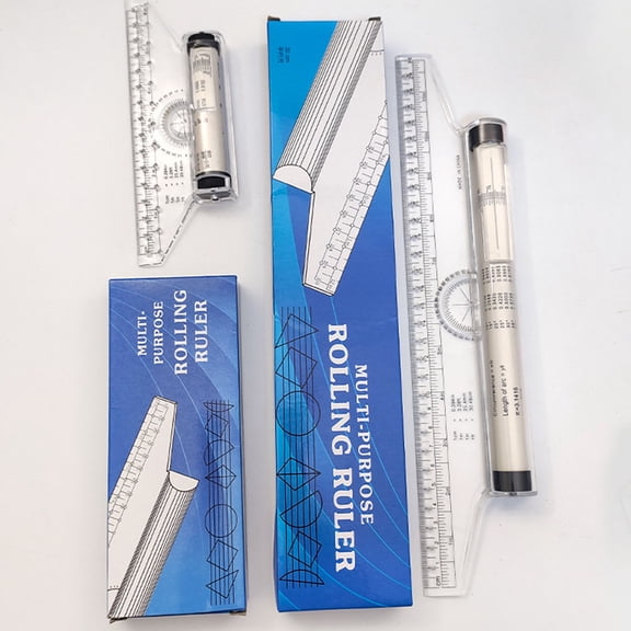 LOLIPPYY Multi-Function Rolling Ruler for Drawing and Design with Parallel Line Guide and Circle Template Tool