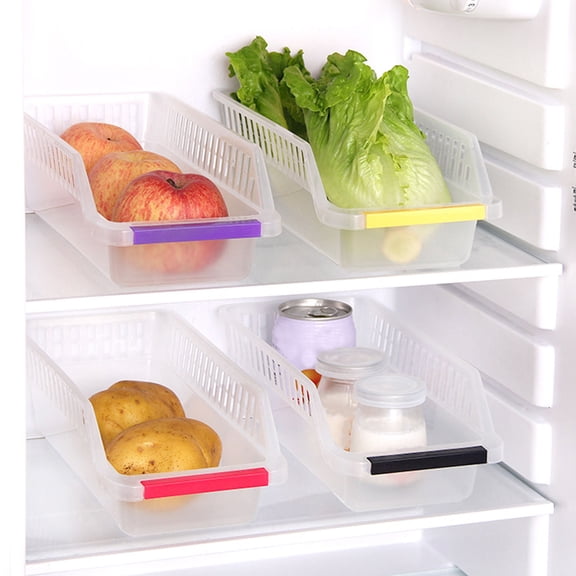 LOLIPPYY Plastic Refrigerator Organizer Box for Fruits and Drinks with Handle