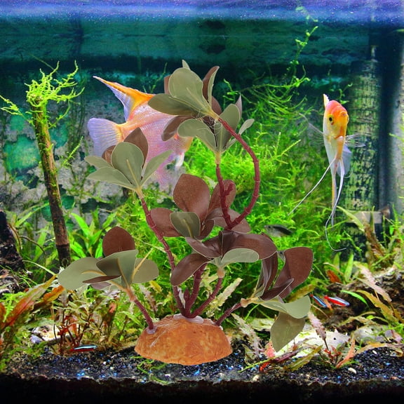 LOLIPPYY Plastic Reptile Climbing Plant Decor in Olive Green for Fish Tank and Turtle Habitat