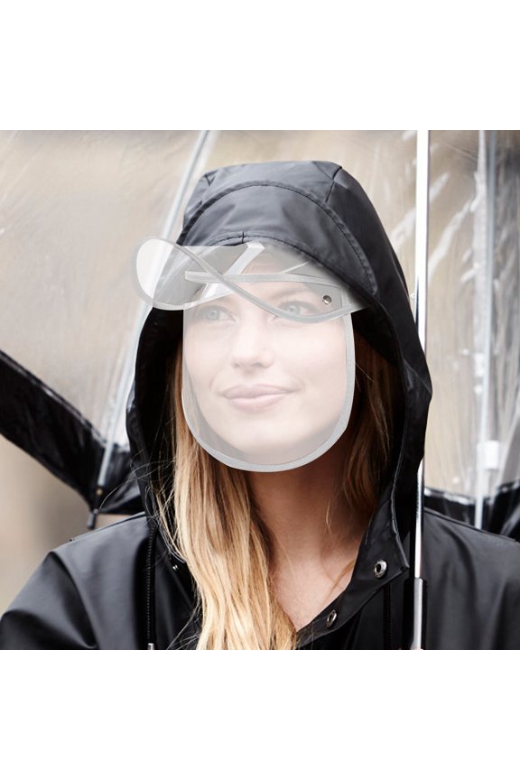 Plastic Transparent Raincoat Cap Shield Visor Easy Install Detachable Rain Protection