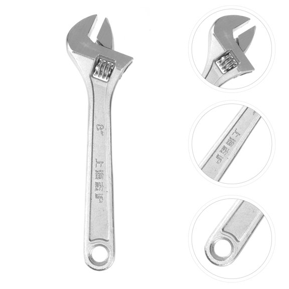 LOLIPPYY Plated Silver 8 Inch Adjustable Spanner Tool Hand Tool for Installing and Demounting Tasks