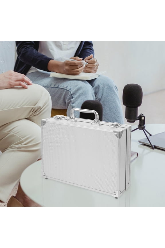 Plated Silver Aluminum Case Hard Briefcase with Sponge Interior for Versatile Organization