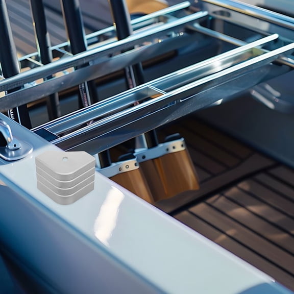 LOLIPPYY Plated Silver Aluminum Pontoon Deck Corner Cap Replacement Docking Guard Anti Slip Boat Rail End Cover