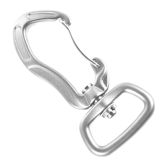 LOLIPPYY Carabiner Keychain Clip, Plated Silver 7075 Aluminum, 360 Degree Swivel, Quick Release, for Climbing