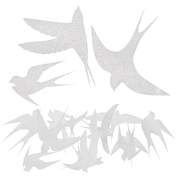 LOLIPPYY Plated Silver Bird Anti Collision Window Decals PVC Static Removable Decorative Stickers for Home
