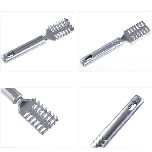 LOLIPPYY Plated Silver Fish Skin Scale Shaver with Anti Slip Grip and Attached Scale Collector Lid