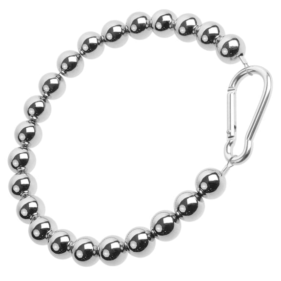 LOLIPPYY Plated Silver Flag Pole Accessories Stainless Steel Beaded Chain for Secure Bottom Flag Retention