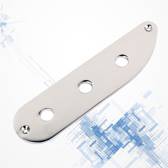 LOLIPPYY Plated Silver Guitar Bridge Control Plate for Tl Style with 3 Holes Smooth Edge Durable