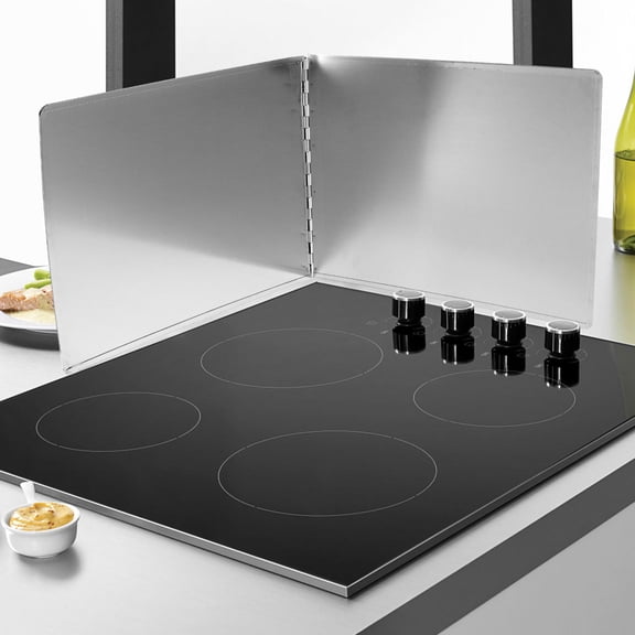 LOLIPPYY Plated Silver Metal Grease Splatter Guard Foldable Splash Screen for Kitchen Sink