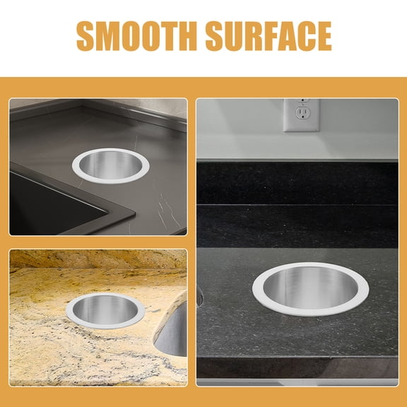 LOLIPPYY Round Stainless Steel Trash Chute with Smooth , Plated, Ideal for Countertop Storage and Elegant Kitchen Design