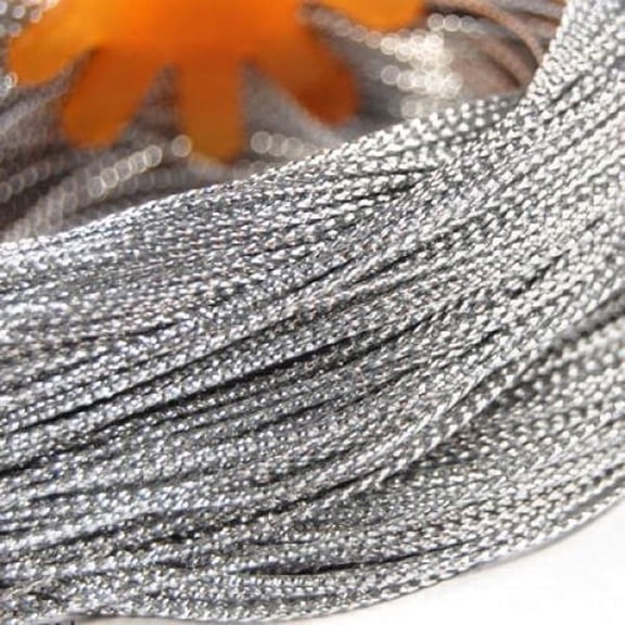 LOLIPPYY Plated Silver Metallic Jewelry String for Beading and Craft Projects 100 Yards Long