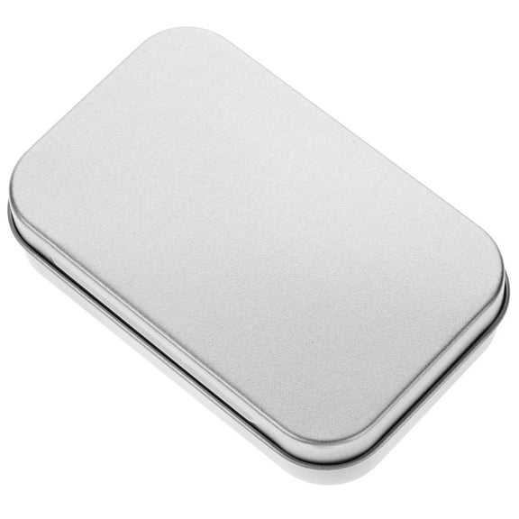 LOLIPPYY Plated Silver Small Metal Box with Lid Hinged Tinplate Storage Container Rust Resistant