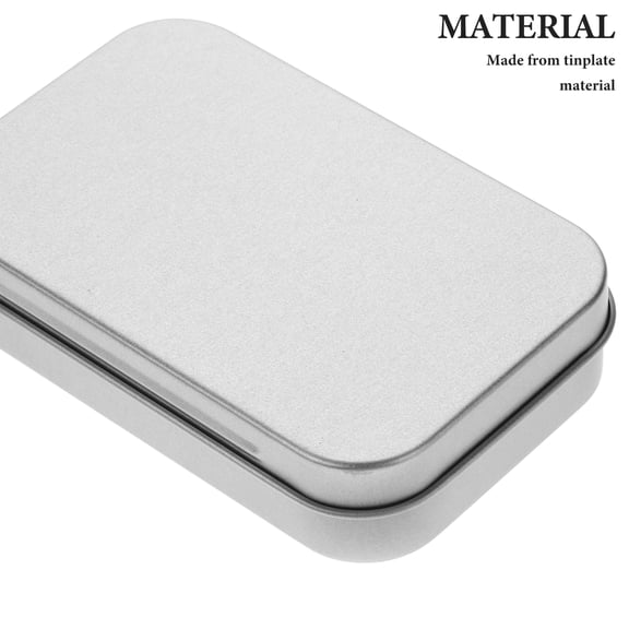 LOLIPPYY Plated Silver Small Metal Box with Lid Hinged Tinplate Storage Container Rust Resistant