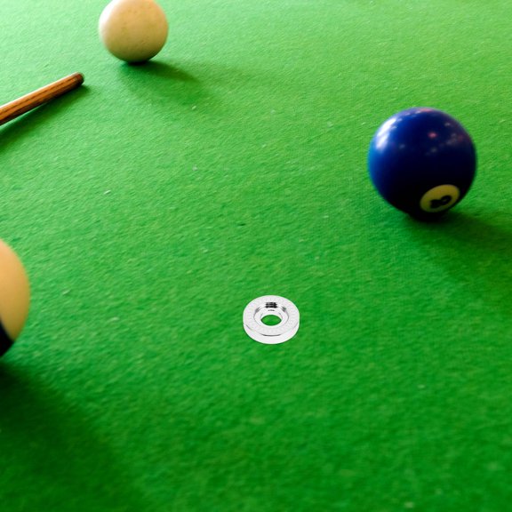 LOLIPPYY Plated Silver Stainless Steel Pool Cue Weight Ring 10G with Universal Thread for Smooth Cue Performance