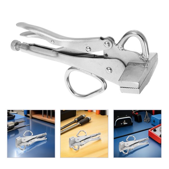 LOLIPPYY Plated Silver Steel Sheet Metal Puller with Adjustable Locking Clamp for Auto Bodywork and Welding