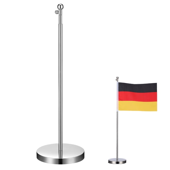LOLIPPYY Plated Telescopic Flag Stand with Stainless Steel Base for Desktop, Home, Office Decoration