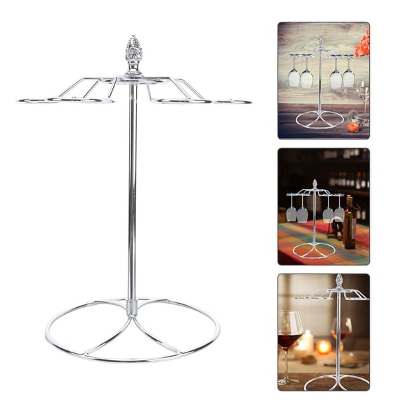 LOLIPPYY Plated Silver Wine Glass Rack Creative Goblet Display Stand with Strong Iron Construction for Stable Storage