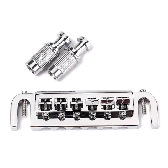 LOLIPPYY Plated Silver Wraparound Guitar Bridge Saddle Tailpiece Zinc Alloy Die Cast for Stable Structure