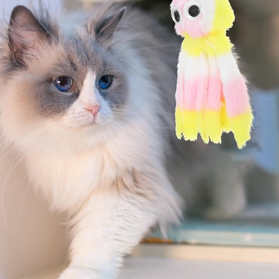 LOLIPPYY Plush Cat Pillow Octopus For Small Pets With Multi colored Plush 1Pcs 12.5x4in