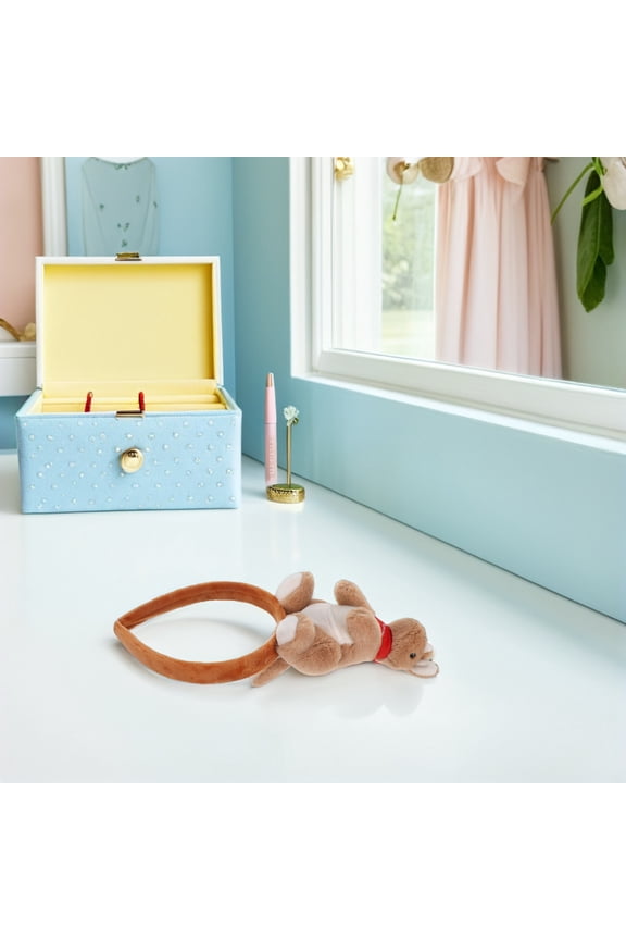Plush Kangaroo Animal Headband Light Brown Stuffed Hair Accessory for Photo and Party Use