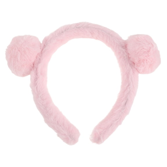 LOLIPPYY Plush Pink Bear Ears Headband for Skincare and Makeup Hair Hoop At Home