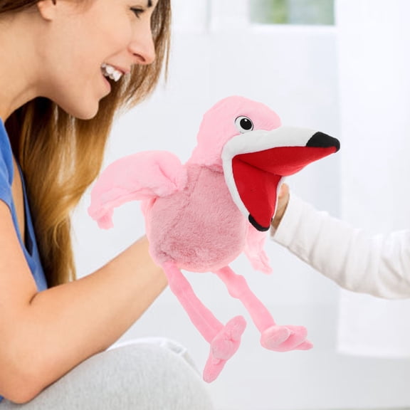 LOLIPPYY Soft Flamingo Hand Puppet for Storytelling, Made with Comfortable and Safe Natural Materials