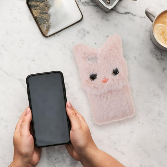 LOLIPPYY Plush Pink Phone Case with All Round Anti Drop and Shockproof Protection