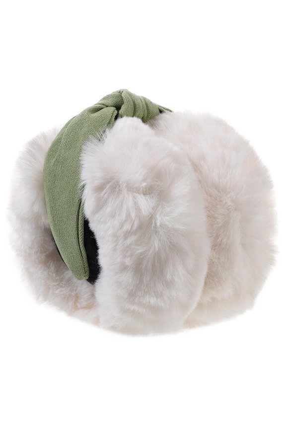 Plush Winter Ear Muffs White Soft Ear Cover Cozy Warm Headband for Ice Skating