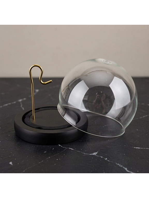 Pocket Watch Display Glass Dome with Wood Base and Openable Cover for Easy Access