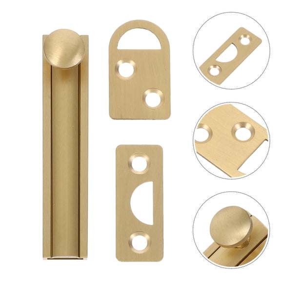 LOLIPPYY Polished Golden Slide Bolt Door Lock with Flush Mount Design for Modern Home Interiors