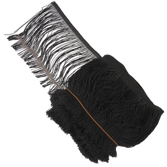 LOLIPPYY Polyester Tassel Fringe Trim Black for Sofa Cushion Curtain Sewing Craft Projects