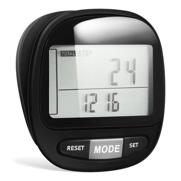 LOLIPPYY Portable Black Step Counter for Fitness with Clip on Durable Design and Simple One Button Use