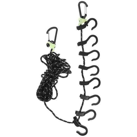 LOLIPPYY Portable Black Windproof Clothesline Adjustable Clothes Hanging Rope for Outdoor Use