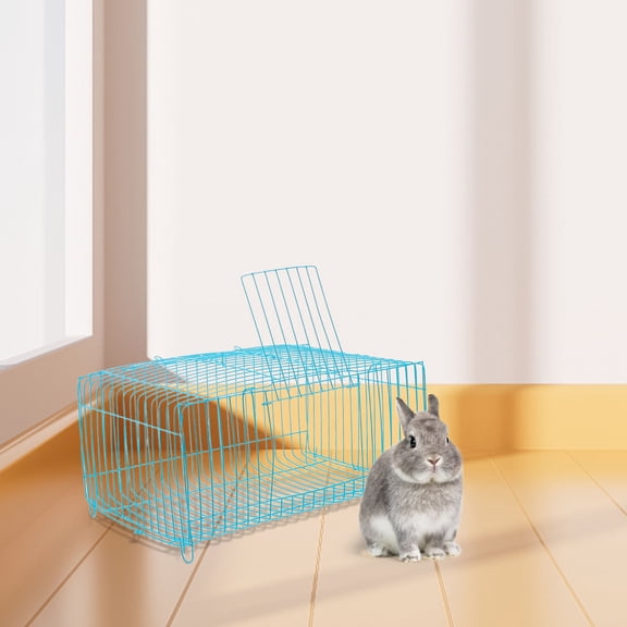 LOLIPPYY Portable Blue Wire Pet Bird Cage with Spacious Interior and Smooth Breathing for Travel Use