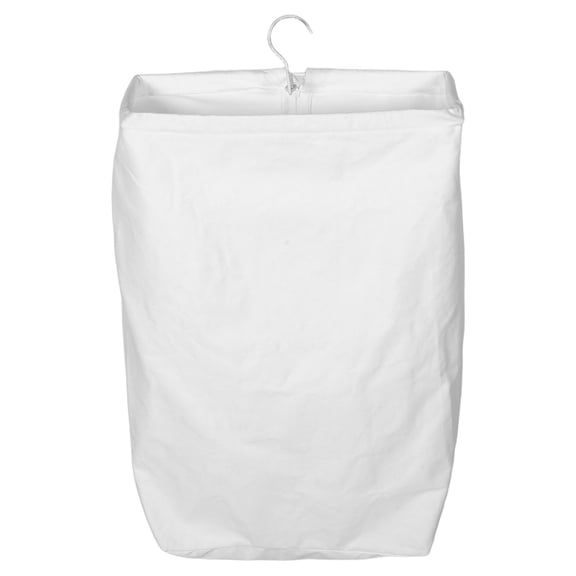 LOLIPPYY Portable Canvas Laundry Hamper with Space Saving Over Door Hook and Removable Washable Bag White