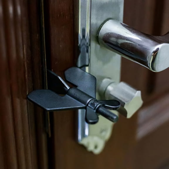 LOLIPPYY Portable Door Lock Black for Travel and Home Security with Easy Installation and Compact Design
