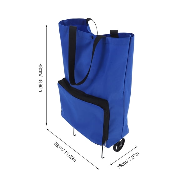 LOLIPPYY Portable Folding Shopping Cart with Wheels, Fabric Storage Holder for Groceries and Daily Use, 1 Piece