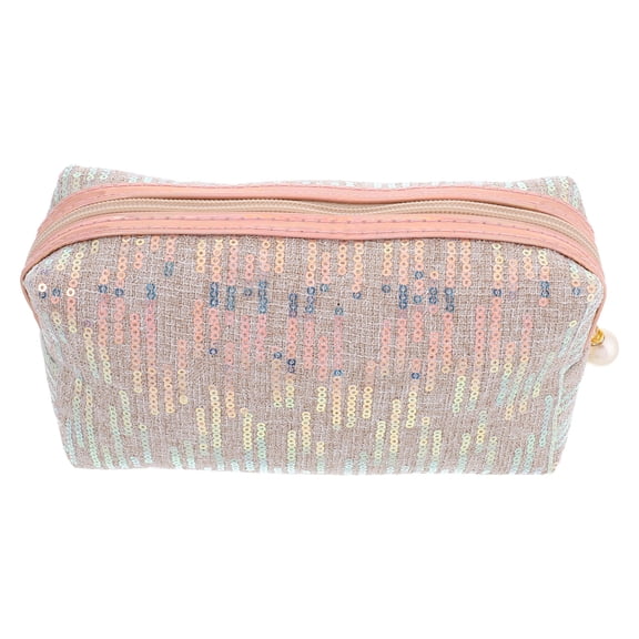 LOLIPPYY Portable Golden Sequin Cosmetic Bag Durable Fabric Travel Makeup Organizer