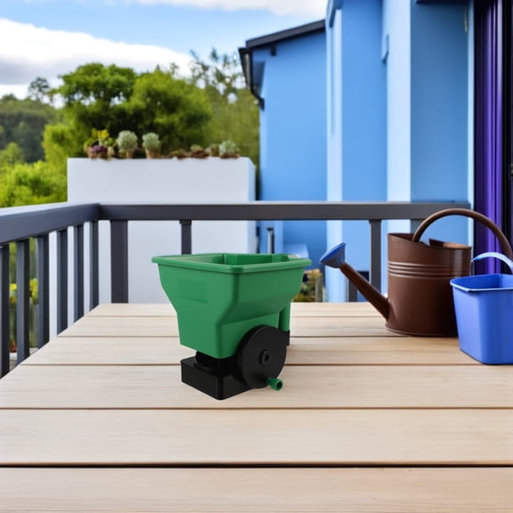 LOLIPPYY Portable Hand Held Seeder for Garden Sowing with Adjustable Seed Distribution in Green Plastic