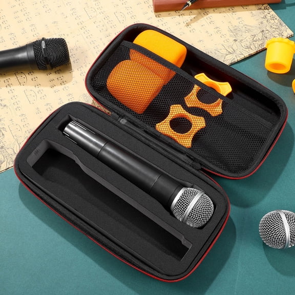 LOLIPPYY Portable Hard Travel Microphone Case Eva Material Shockproof Design for Mic Storage