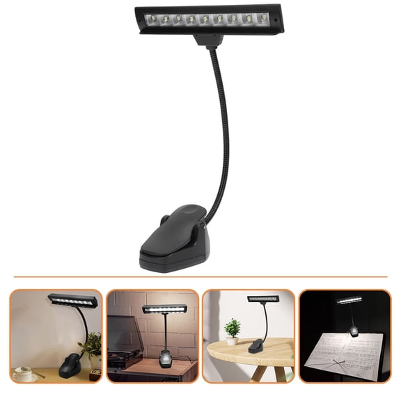 LOLIPPYY Portable LED Lamp LED Piano Music Score Light Black Reading Light 1Set