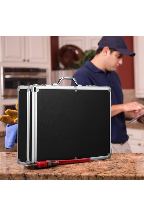 Portable Lock Box Rectangular Aluminum Locking Briefcase 1Set