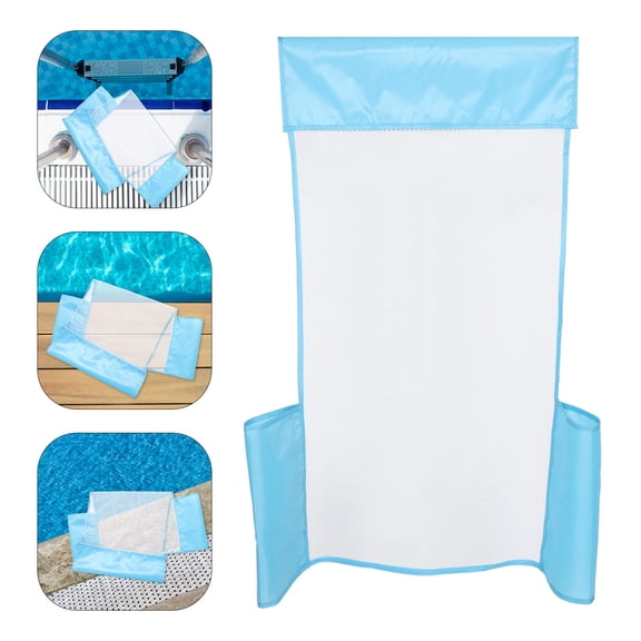 LOLIPPYY Portable Mesh Swimming Pool Float Chair with Inflatable Cushion for Pool Lounging