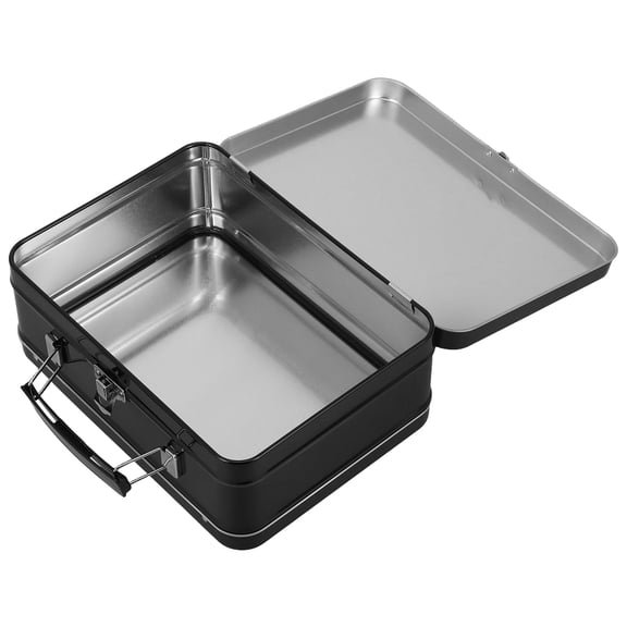 LOLIPPYY Portable Metal Tin Box with Padlock and Handle for Secure Storage of Cards Money and Small Items